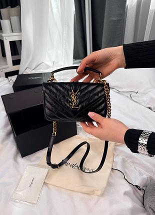 Saint laurent college mini top handle bag black