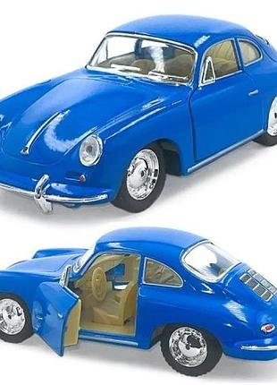 Машинка металева porsche 356 b carrera 2 kinsmart 1:32 інерційна kt5398w колір синій