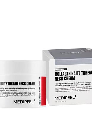 Крем для шеи и декольте антивозрастной medi-peel premium collagen naite thread neck cream, 100ml