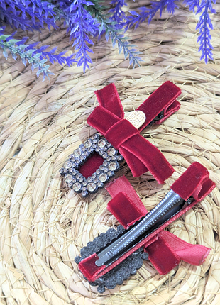 🎀 стильна заколка-бант зі стразами ✨ 2