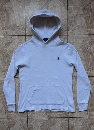 Худи streetwear polo ralph lauren waffle knit pullover hoodie white pony logo size s