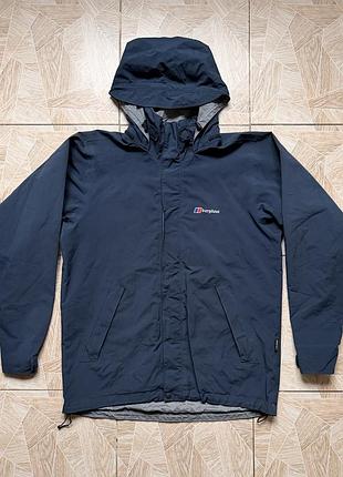 Куртка ветровка outdoor berghaus gore-tex jacket mens size m navy hooded outdoor hiking rain y2k