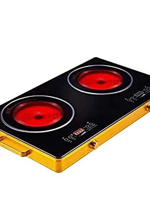 Плита инфракрасная на 2 конфорки domotec ms-5881 ∙ электроплита двухконфорочная 3500 вт ∙ сенсорное управление