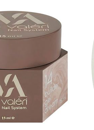 Гель для нарощування 14 builder gel dream valeri, 15 мл