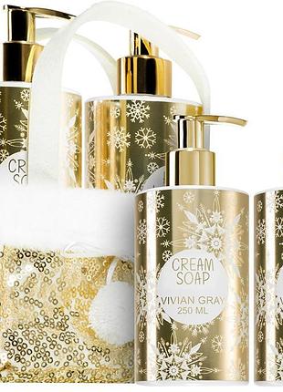 Набір мило & лосьйон для рук golden glitters vanilla & patchouli vivian gray, 2 х 250 мл
