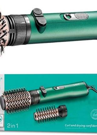 Фен-плойка з обертом black/green v-498 vgr