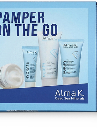 Набор дорожный для лица и тела pamper on the go alma k, (30 мл/15 мл/60 мл/50 мл)