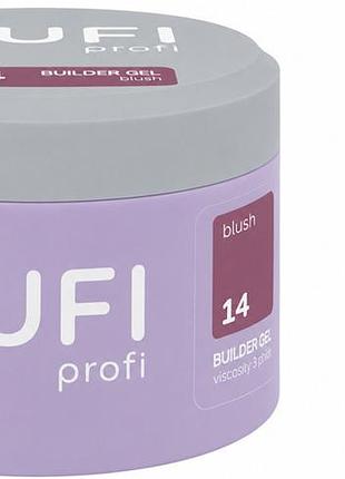 Гель для нарощування builder gel uv/led 14 blush tufi profi, 30 мл