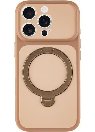 Чехол ummi full camera with magnetic fit hq ring для apple iphone 16 pro (6.3") brown gold 2