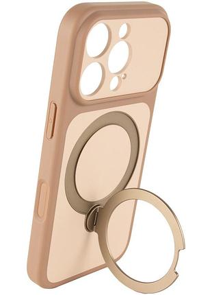 Чехол ummi full camera with magnetic fit hq ring для apple iphone 16 pro (6.3") brown gold 4