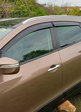 Ветровики sunplex sport для hyundai ix-35 2010-2015 4 шт дефлекторы окон самоклеящиеся для защиты от дож ku-22