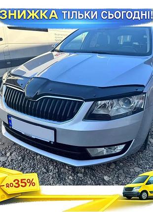 Дефлектор капота eurocap для skoda octavia iii a7 2013-2017 защита от грязи и снега поликарбонатный монт ku-22