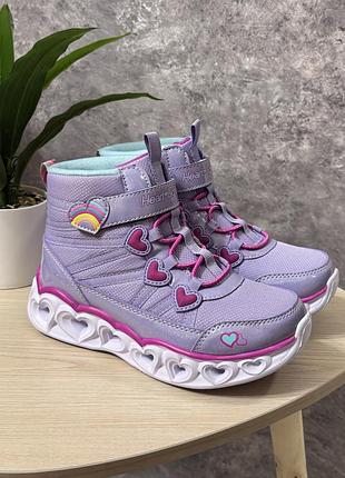 30р 32р 33р 33.5р 34р 35р, новые детские ботинки skechers heart lights, на девочку