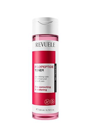 Тонер для лица антивозрастной с пептидами revuele polypeptide, 200 мл daily skin care
