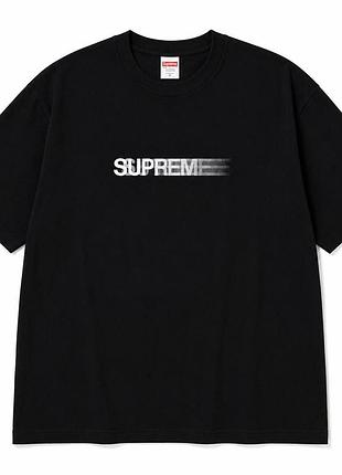 Стильная черная футболка supreme