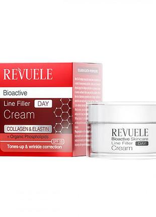 Денний крем для обличчя revuele bioactive collagen & elastin line filler омолоджуючий, 50 мл