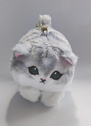 Брелок м'яка іграшка котик сіренький
