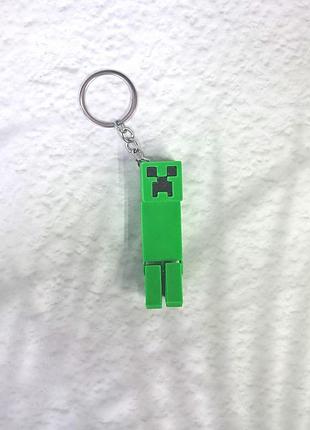 Брелок 3d крипер, майнкрафт, брелок minecraft