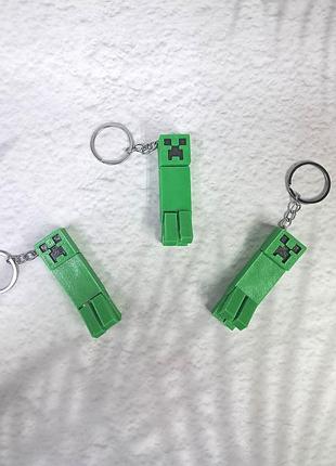Брелок 3d крипер, майнкрафт, брелок minecraft 3