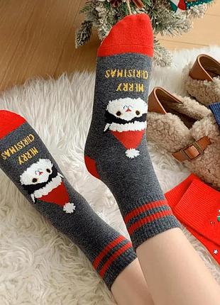 Рождественские носки котиком в шапке санты, merry christmas