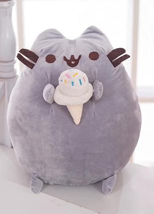 Мягкая игрушка кот пушин с мороженым, pusheen with ice cream, 25 см