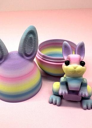 Игрушка 3d пасхальный кролик в яйце, украшение на пасху