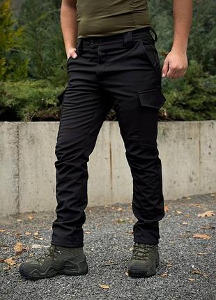 Брюки soft shell усиленные black viking ✅