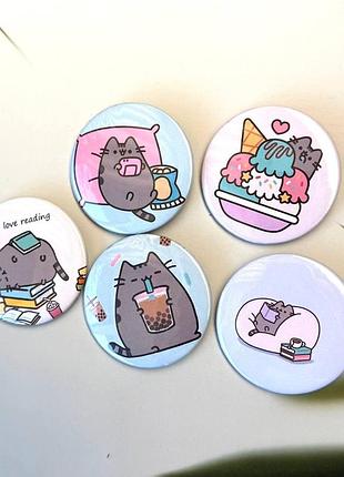 Набір значків із пушином, pusheen , 5 шт