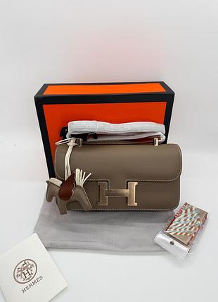 Hermes constance 26 bag in etoupe with gold 26х14
