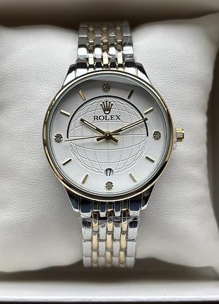 Супер хит! женские часы на браслете rolex комбинированного цвета
