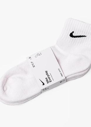 Носки мужские nike everyday, dry-fit, комплект 3 пары, белые