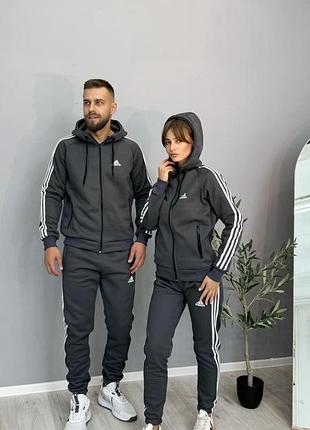 Спортивный костюм унисекс с капюшоном графит