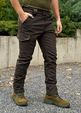 Брюки soft shell усиленные olive viking ✅