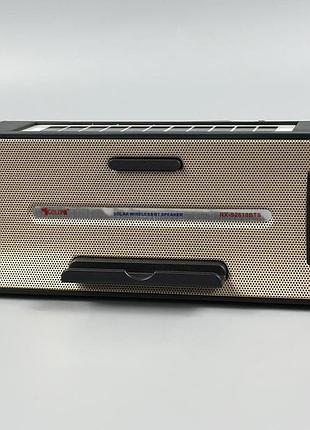 Радиоприемник fm, аккумулятор 18650, солнечная панель, bluetooth, разъем флешки, фонарик, golon rx-s2618bts цвет золото.