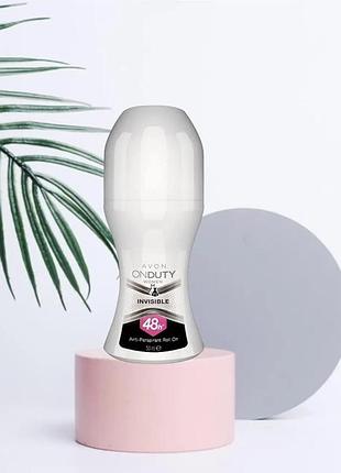 Шариковый дезодорант-антиперспирант avon on duty avon "невидимый барьер" 50 vk