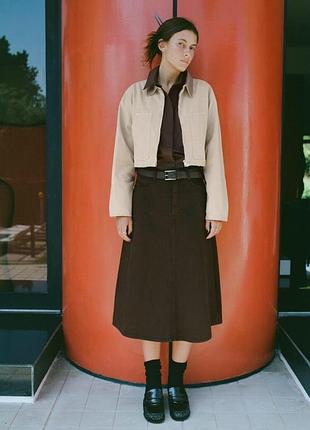 Джинсовая хлопковая юбка zara