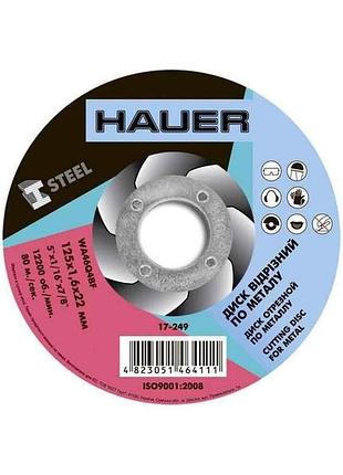 Диск вiдрiзний по металу 125 х 1,6 х 22,2мм 17-249 тм hauer