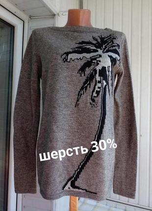 Брендовый шерстяной свитер джемпер 2