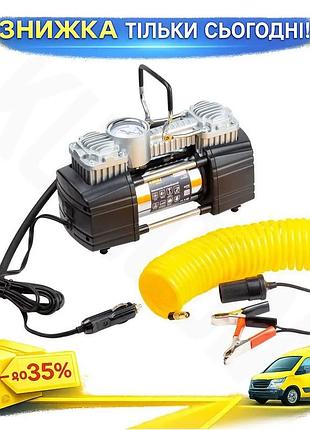 Ku компресор автомобільний 12в universal fit 300вт 60л/хв для підкачування коліс та спортивного інвент uni2l_k