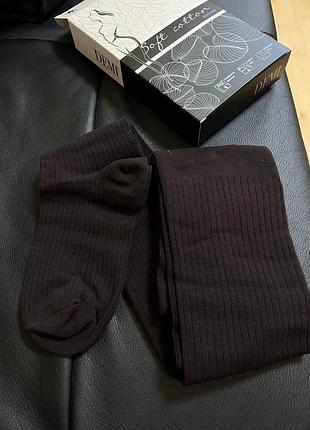 Женские колготки в рубчик в размере 1, 2, 3, 4( xs-l ) в шоколадном цвете l