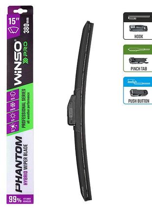 Щетка стеклоочистителя гибридная winso pro phantom 15/380мм для автомобилей универсальная щетка для очис ku-22 4