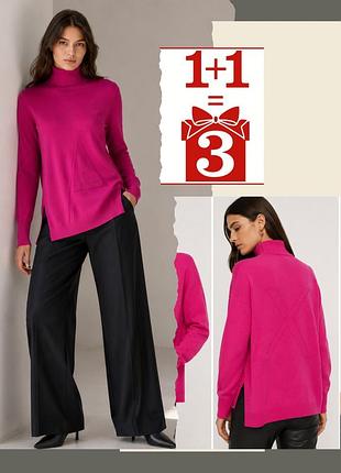 1+1=3 вовняний гольф armani exchange светр лонгслів вовна шерсть virgin wool фуксія