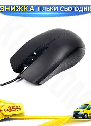 Ku миша a4tech usb universal fit оптична чорна 1200 dpi для комп'ютера дротова з 3 кнопками та 4d коле uni2l_k