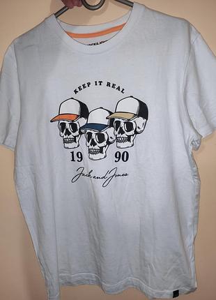 Стильная фирменная футболка катон бренд jack&amp;jones.л