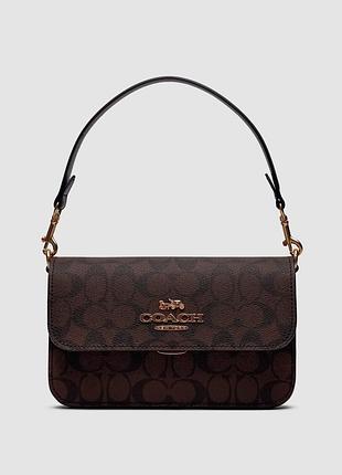 💎 coach brynn flap crossbody in signature canvas brown 23 x 13 x 6.5 см