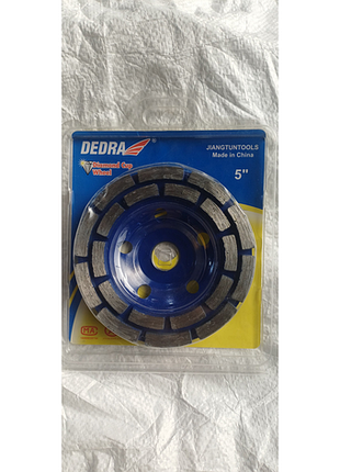 Алмазная шлифовальная чашка по бетону dedra 125 мм, двухрядный алмазный круг для болгарки