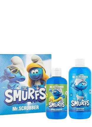 Подарочный набор детской косметики mr.scrubber the smurfs: крем для рук, гель для душа, пена для ванны daily skin care