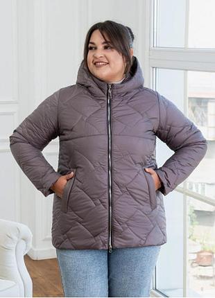 Жіноча демісезонна куртка батал 161/сірий 56