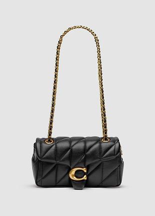 💎 coach tabby shoulder bag 20 with quilting black/gold 20 х 11 х 6.5 см