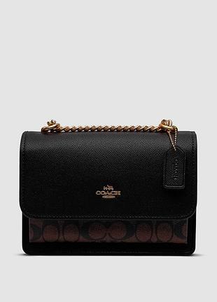 💎 coach mini klare crossbody in signature canvas brown 21 х 15 х 8 см